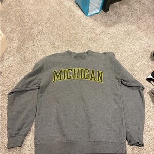 Gear For Sports Gray Michigan Crewneck Sweater